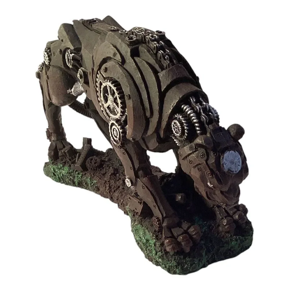 Aquarium Fish Tank Decorations,Robot Leopard Resin Easy Clean Accessories
